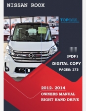 NISSAN ROOX 2012 2013 2014 OWNERS MANUAL IN ENGLISH